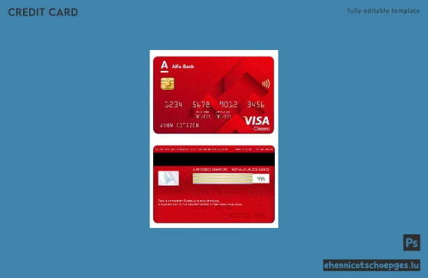 Beispielvorschau der russischen Alfa Bank Visa Classic Karte